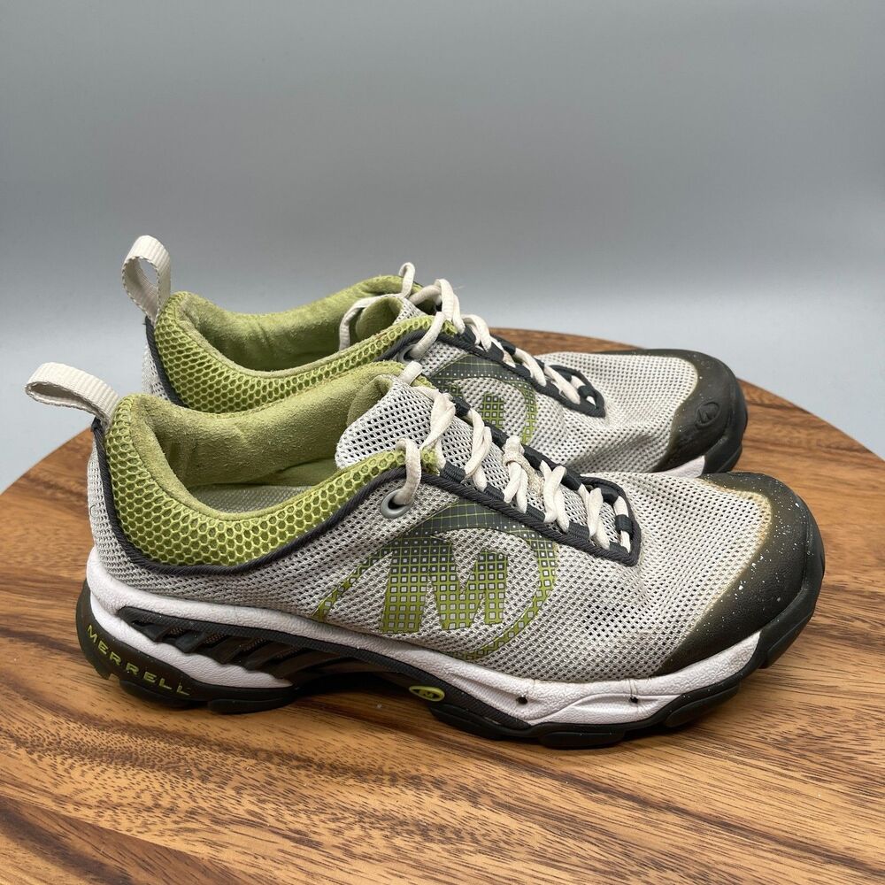 Merrell Helium Ventilator Gray Leaft Green Shoes Womens 8 Trail Hiking Walking
